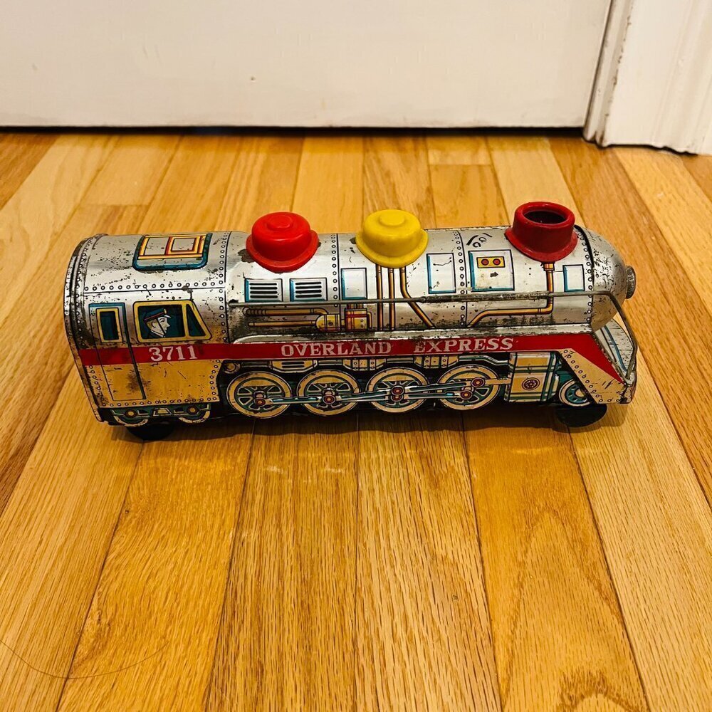 Masudaya Tin locomotive OVERLAND EXPRESS vintage rare toy Made in Japan - Picture 9 of 15